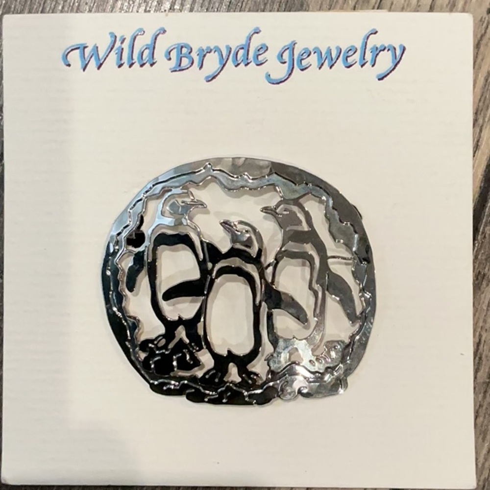 Authentic Wild Bryde vintage Silver Penguin Brooch